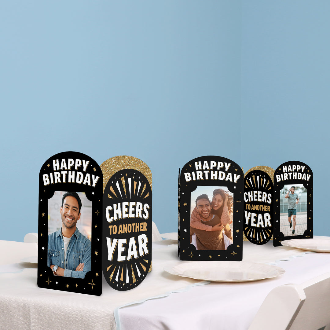 Happy Birthday Photo Centerpieces - 8 Ct