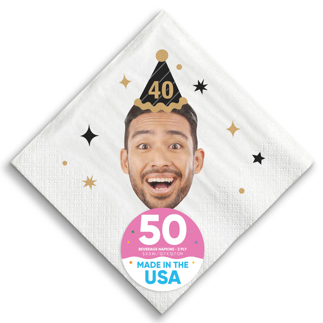 Custom Face Napkins - Birthday