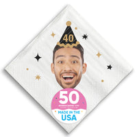 Custom Face Napkins - Birthday
