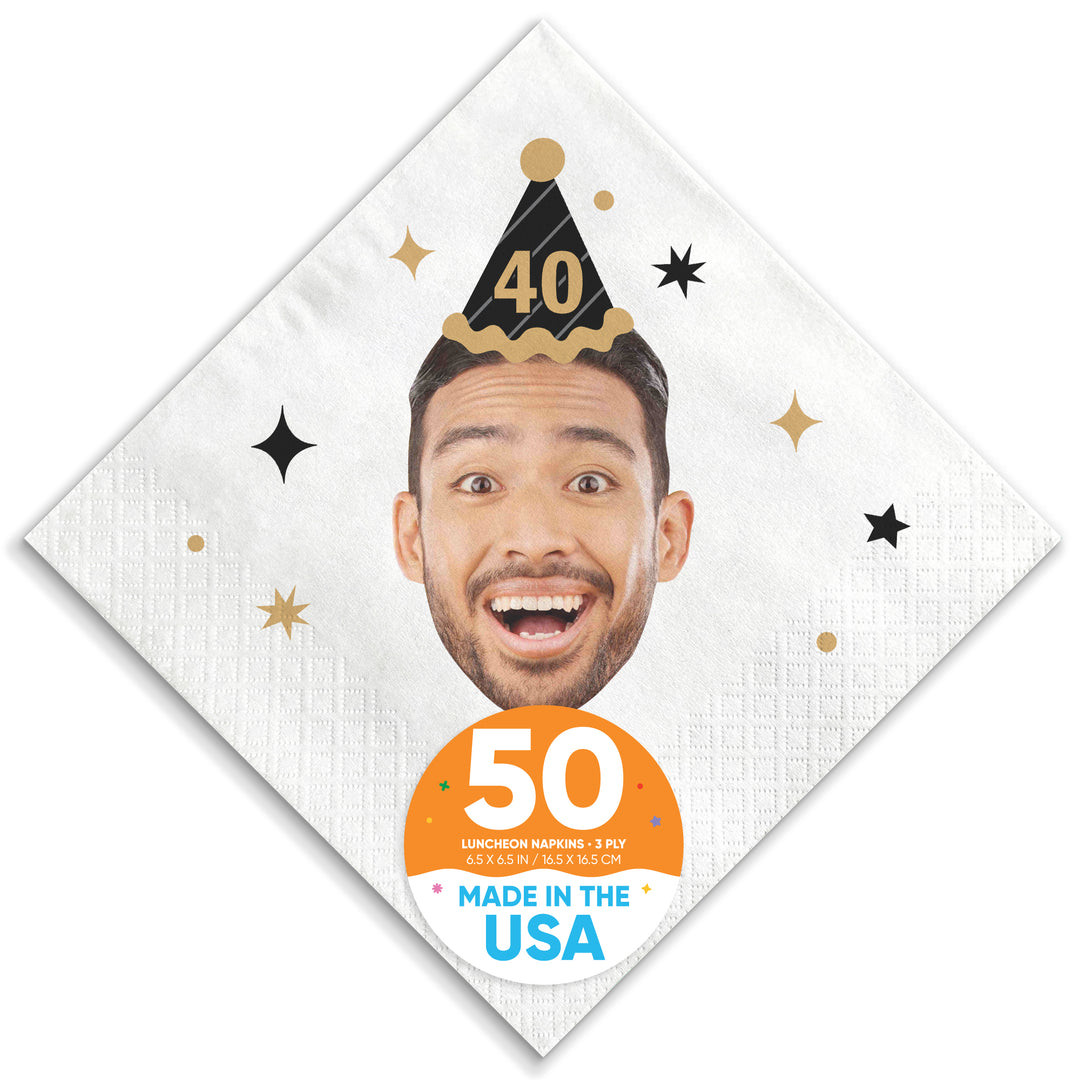 Custom Face Napkins - Birthday