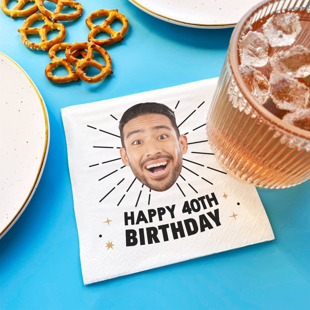 Custom Face Napkins - Happy Birthday