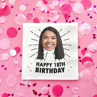 Custom Face Napkins - Happy Birthday
