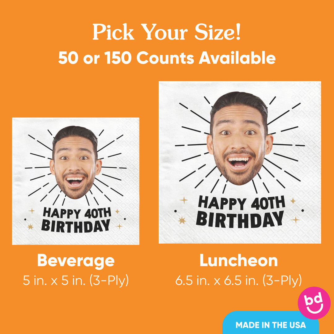 Custom Face Napkins - Happy Birthday