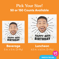 Custom Face Napkins - Happy Birthday