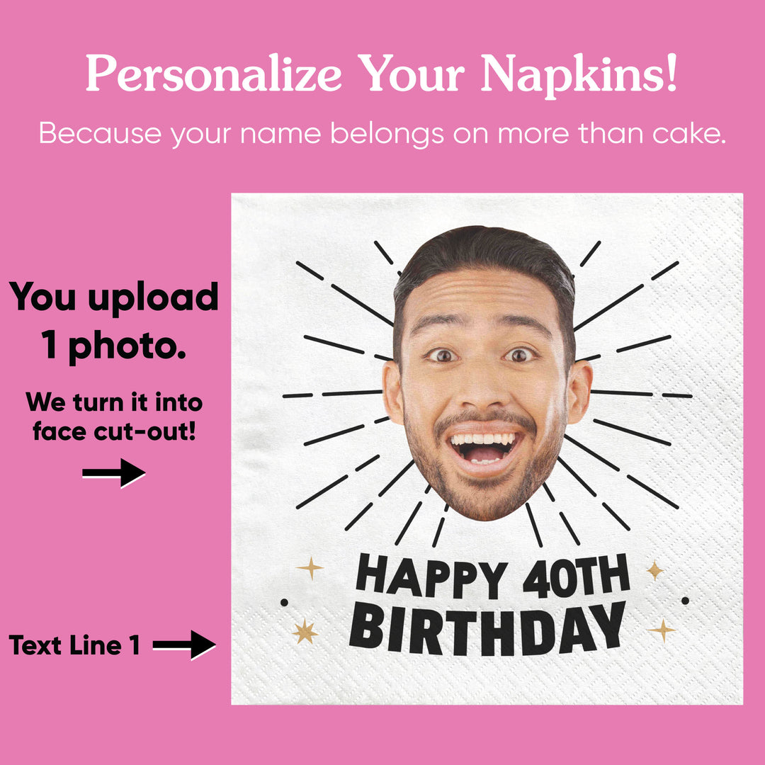 Custom Face Napkins - Happy Birthday