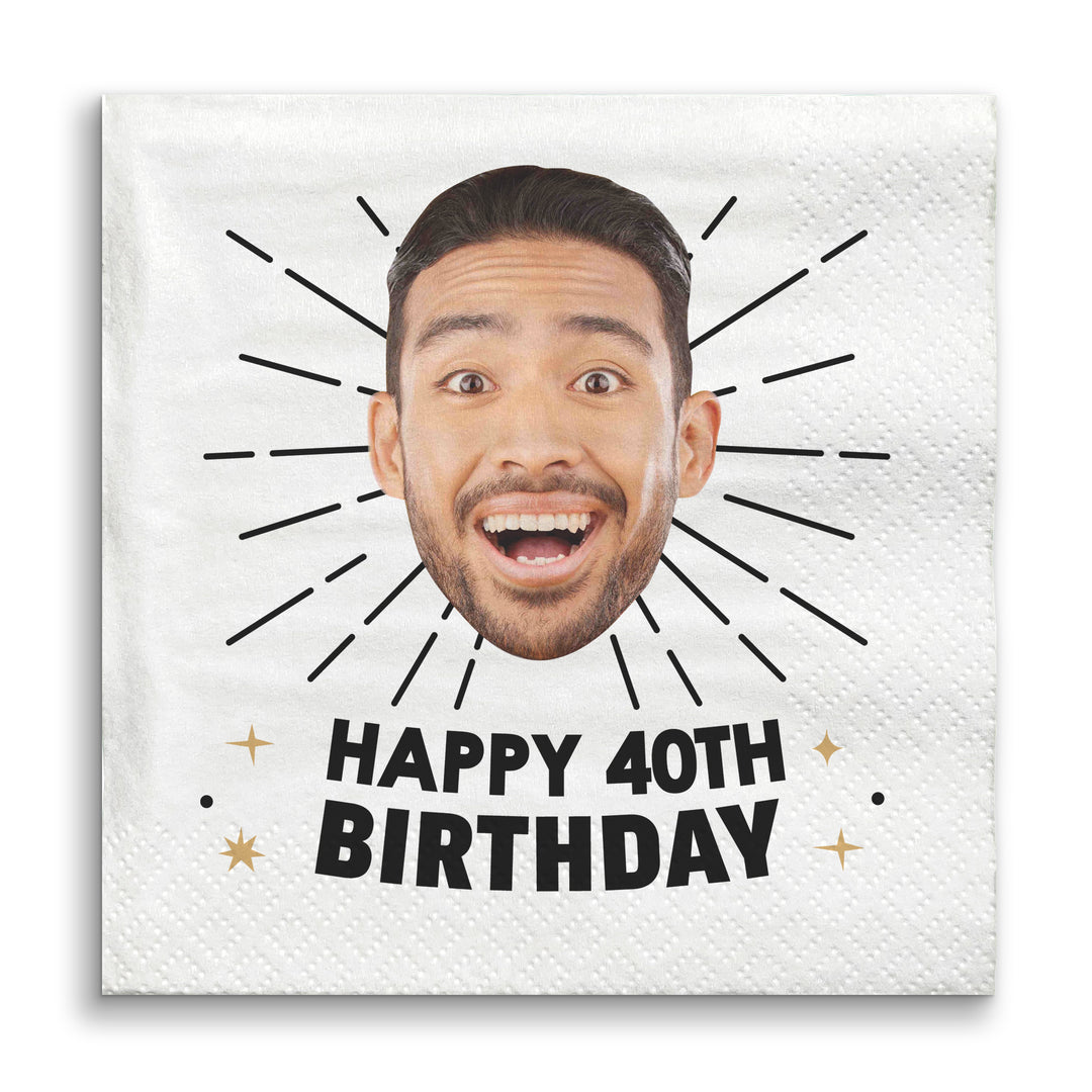 Custom Face Napkins - Happy Birthday