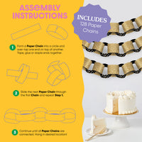 Adult Happy Birthday DIY Paper Chains - 128 Pc