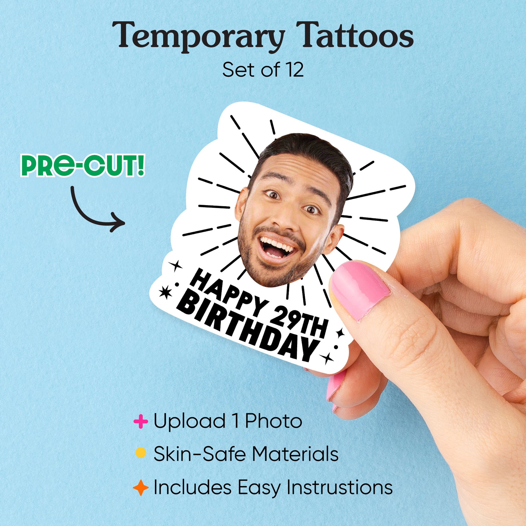 Happy Temporary Tattoos Custom Temporary Tattoo, Hearts With Kids
