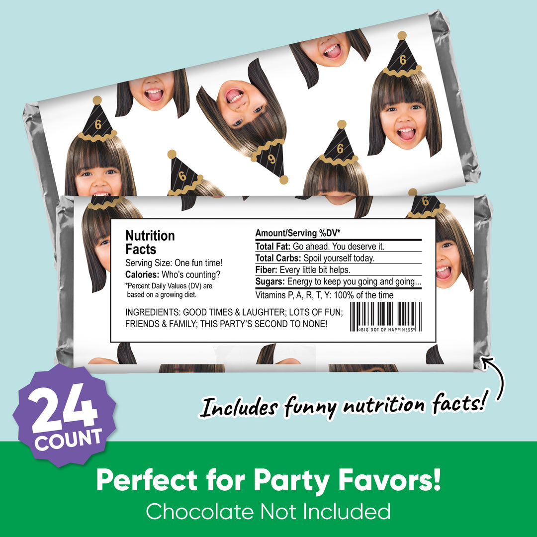 Custom Face Happy Birthday Candy Bar Wrappers 24 Ct