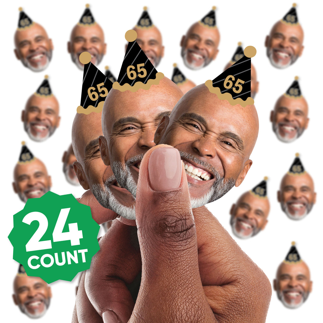 Custom Fun Face Adult Birthday Cut-Outs - 24 Ct