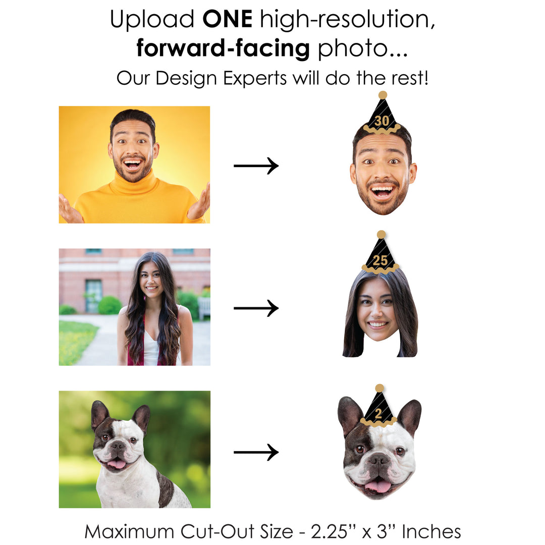 Custom Fun Face Adult Birthday Cut-Outs - 24 Ct