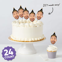 Custom Fun Face Adult Birthday Cut-Outs - 24 Ct
