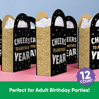 Happy Birthday Paper Favor Bags - 12 Ct