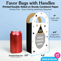 Custom Face Happy Birthday Paper Favor Bags - 12 Ct