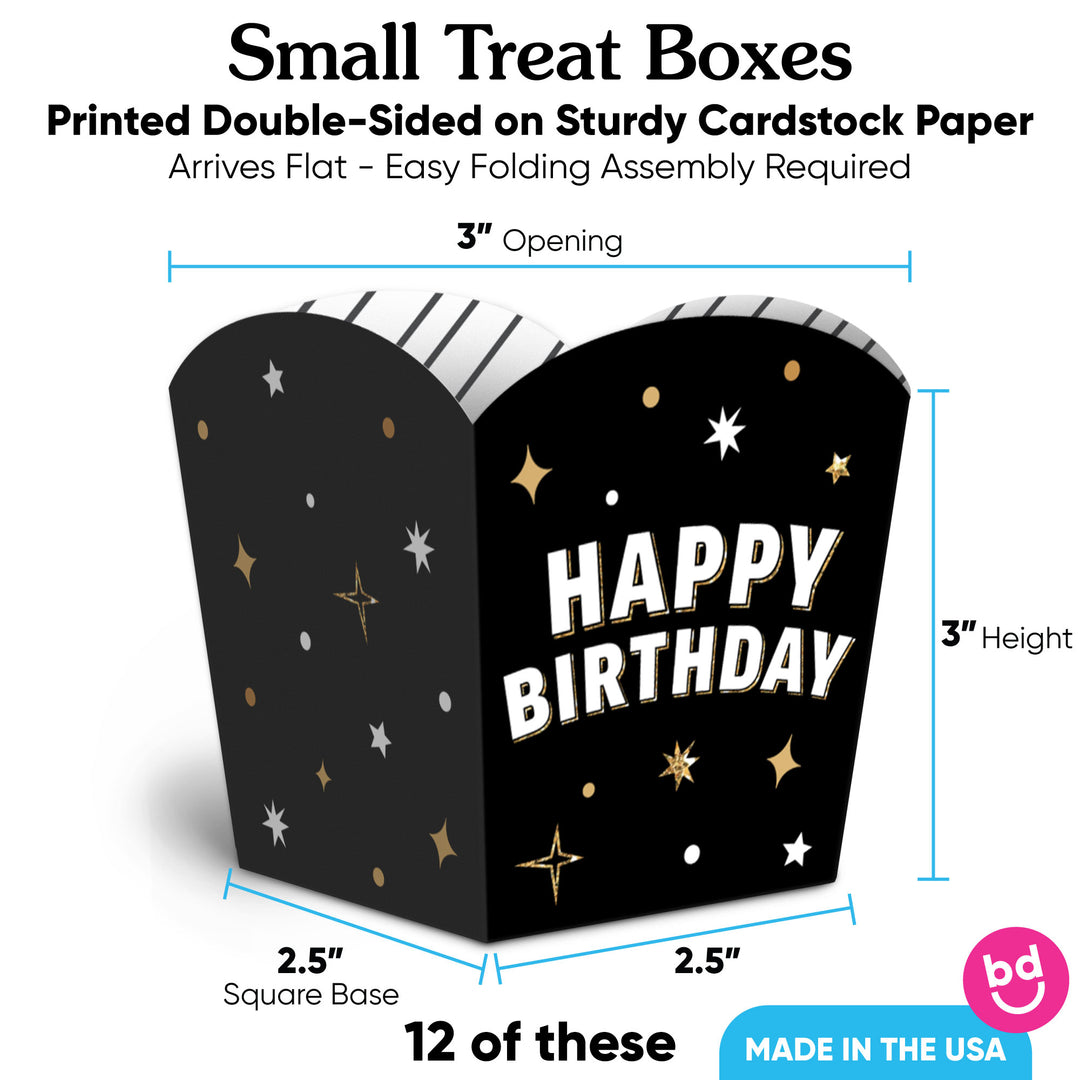 Happy Birthday Treat Boxes - 12 Ct
