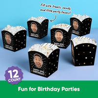 Custom Face Happy Birthday Treat Boxes - 12 Ct