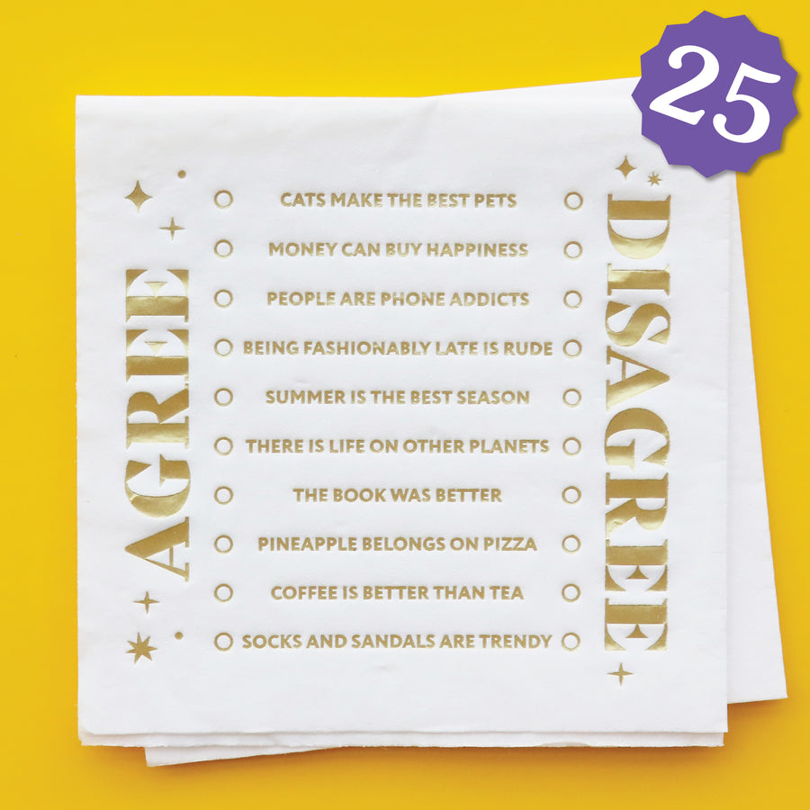 Agree or Disagree Napkin Game - 25 Ct