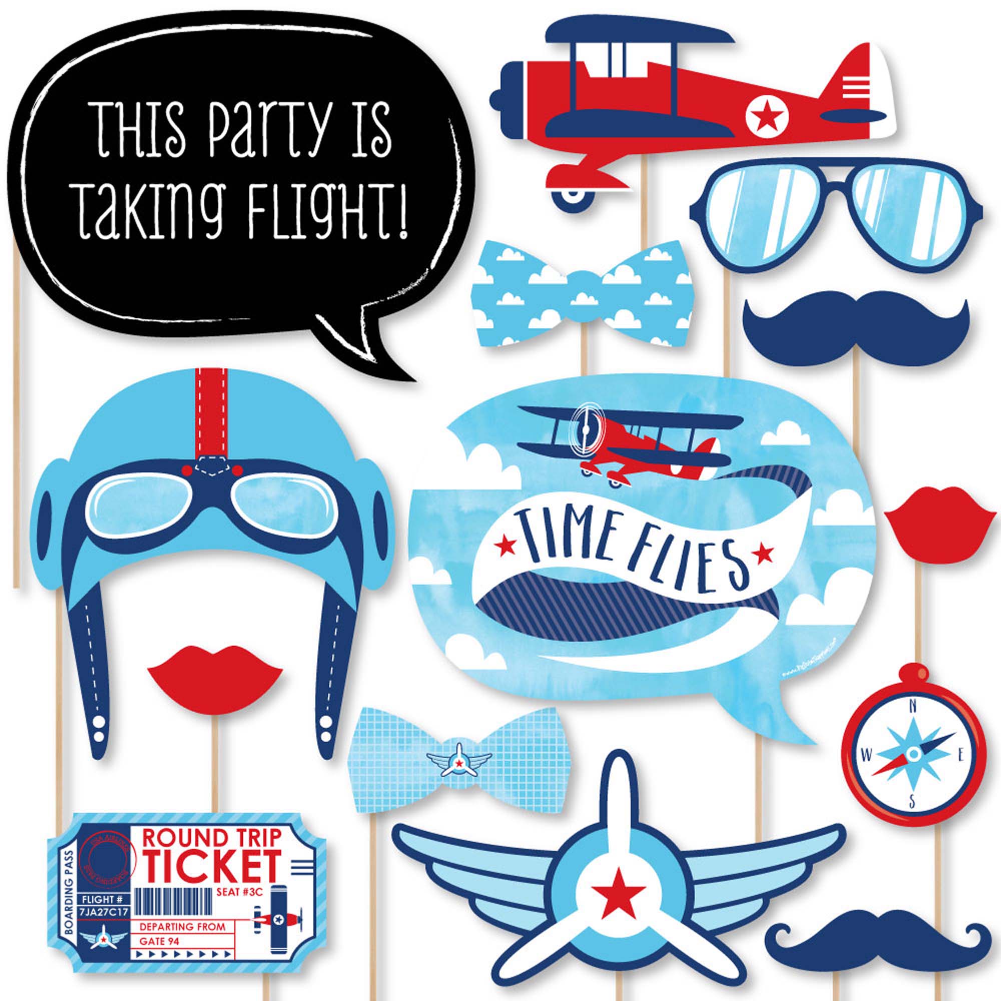 Taking Flight - Airplane - Vintage Plane Baby Shower or Birthday Party ...