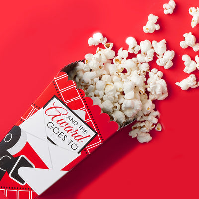 And the Award Goes To - Movie Party Favor Popcorn Treat Boxes - Set of 12