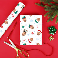 Custom Face Wrapping Paper - Santa, Reindeer and Elf Hats