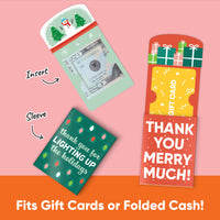 Assorted Red & Green Holiday Thank You Nifty Gifty Card Holders - 8 Ct