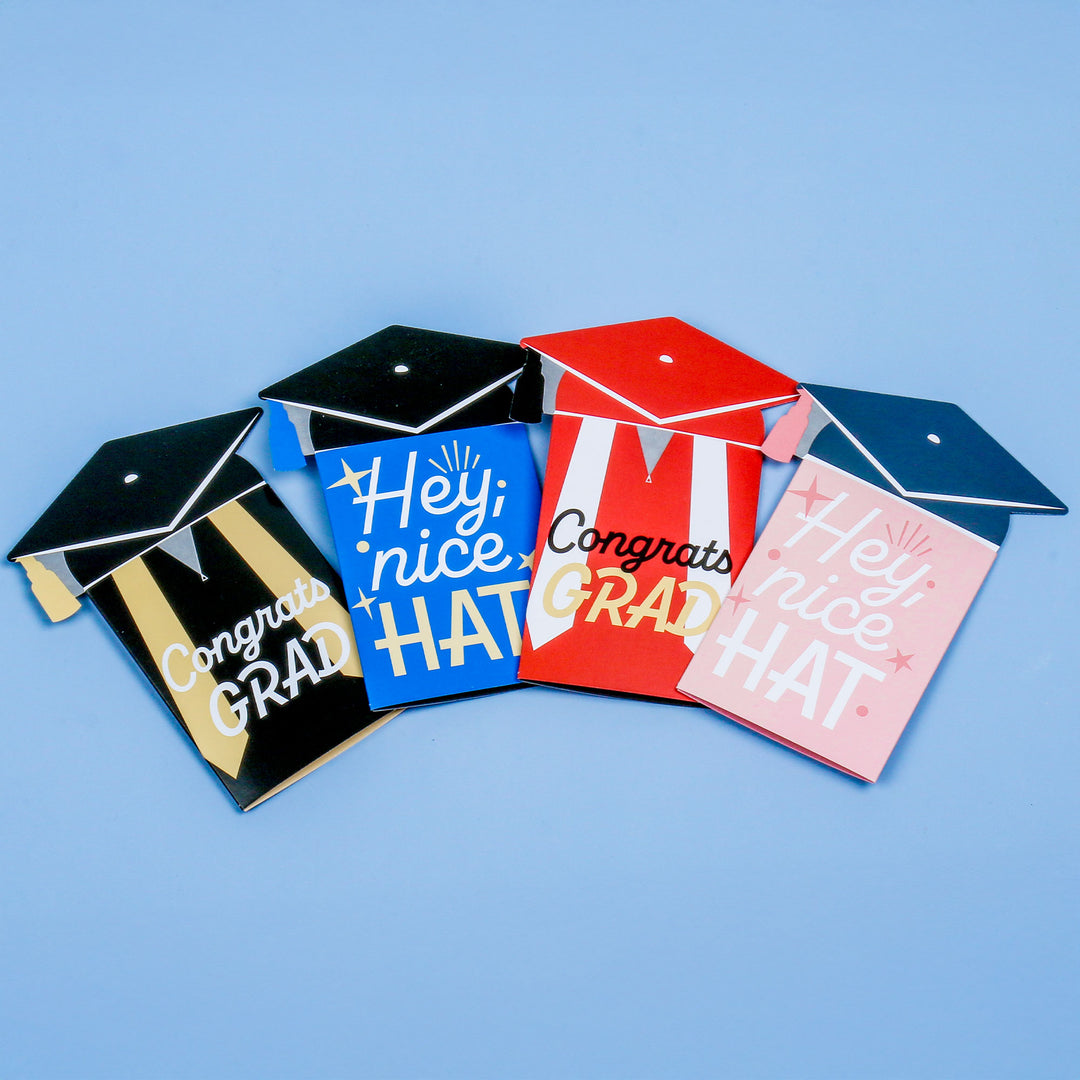 Assorted Cap and Gown Graduation Nifty Gifty Card Holders - 8 Ct
