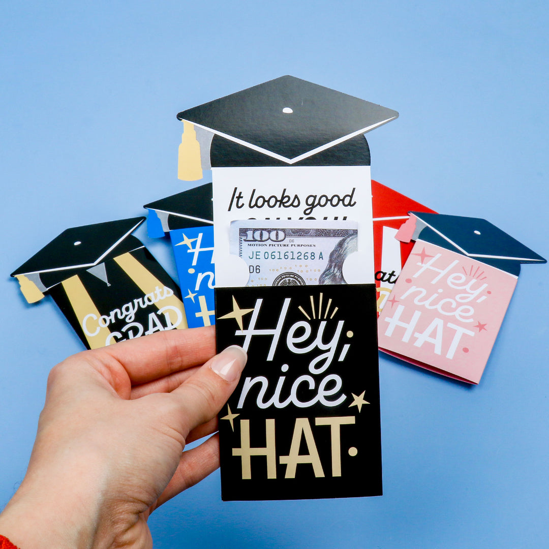 Assorted Cap and Gown Graduation Nifty Gifty Card Holders - 8 Ct