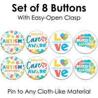 Autism Acceptance Pinback Buttons - 8 Ct