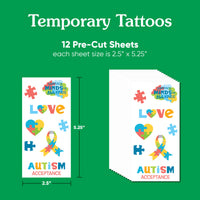 Autism Acceptance Temporary Tattoos  -  96 Ct