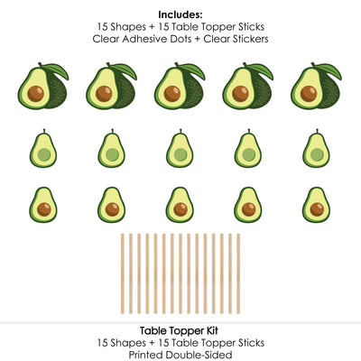 Hello Avocado - Fiesta Party Centerpiece Sticks - Table Toppers - Set of 15