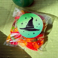 Witch Stickers & Clear Cookie Bags - 25 Ct