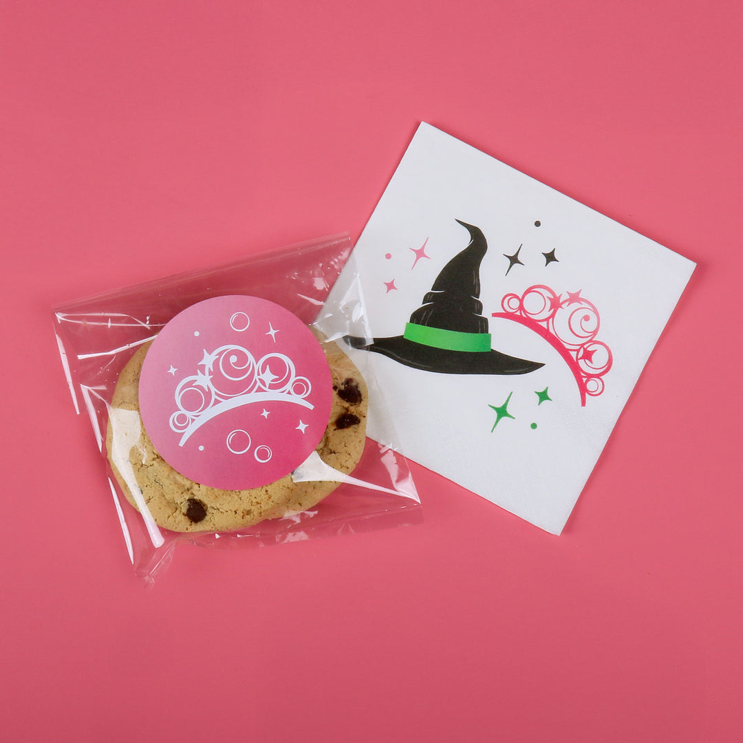 Witch Stickers & Clear Cookie Bags - 25 Ct