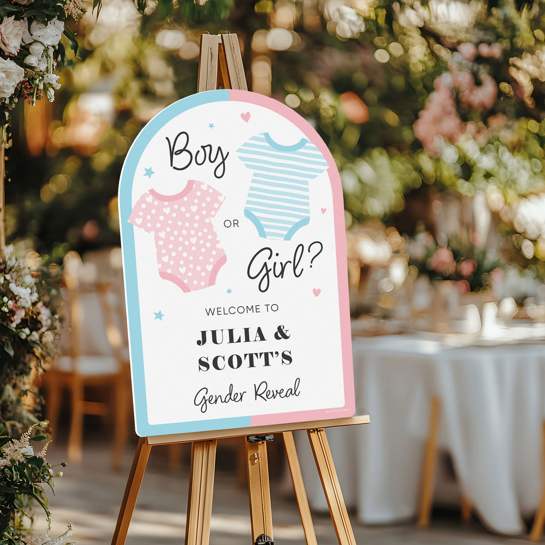 Custom Text Baby Gender Reveal Party Welcome Sign