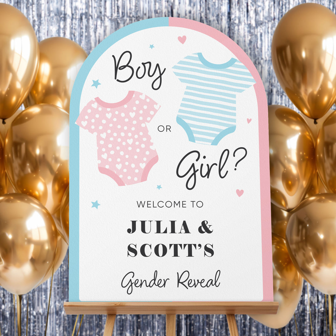 Custom Text Baby Gender Reveal Party Welcome Sign