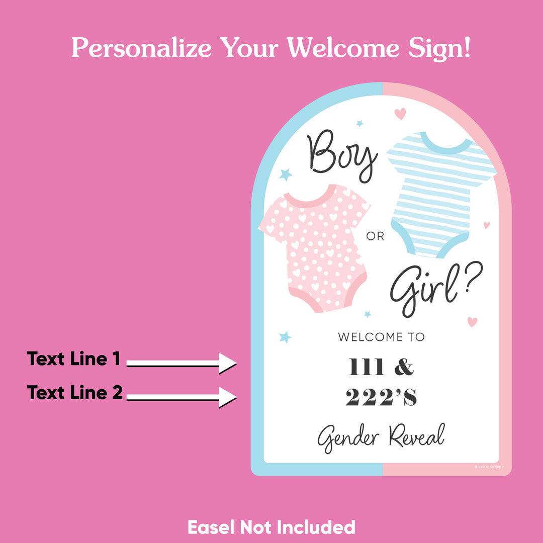 Custom Text Baby Gender Reveal Party Welcome Sign