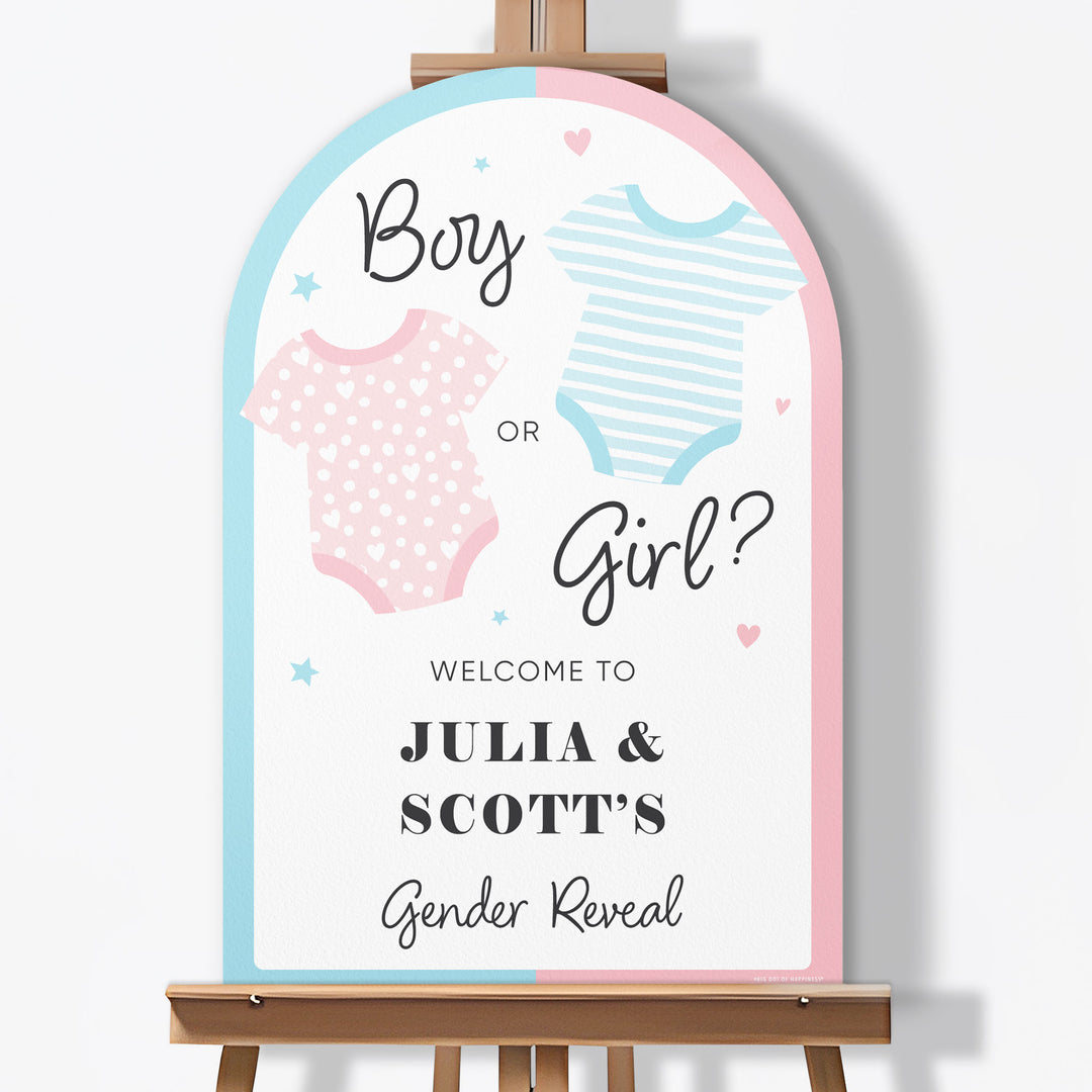 Custom Text Baby Gender Reveal Party Welcome Sign