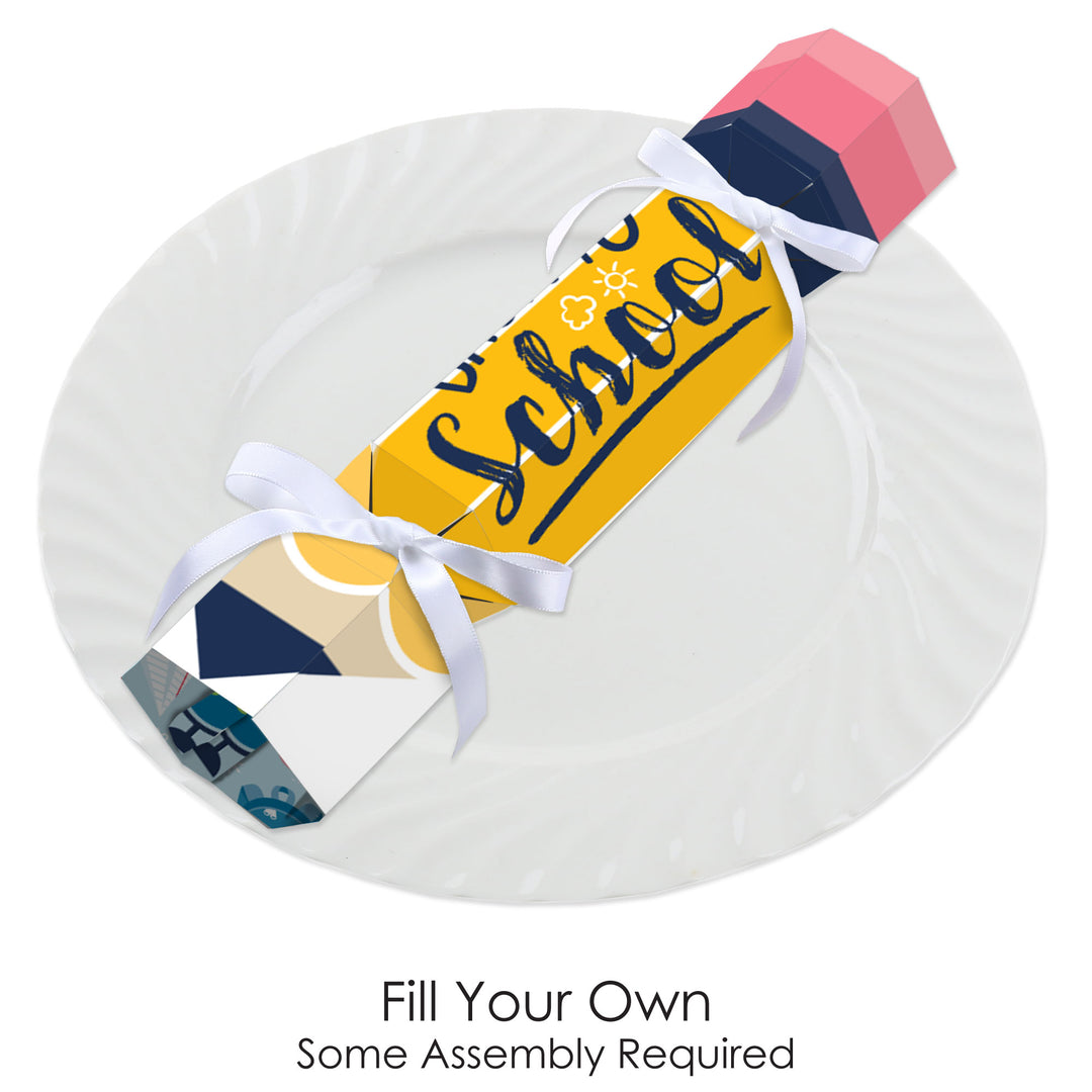 Back to School - No Snap First Day of School Classroom Party Table Favors - DIY Cracker Boxes - Set of 12