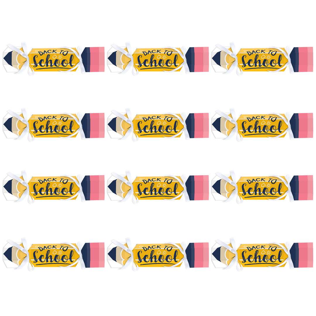 Back to School - No Snap First Day of School Classroom Party Table Favors - DIY Cracker Boxes - Set of 12