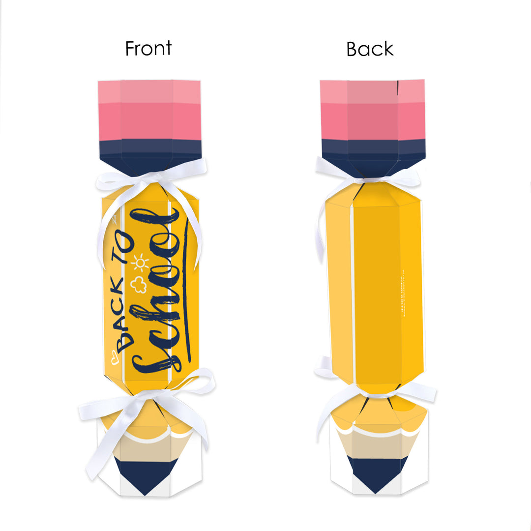Back to School - No Snap First Day of School Classroom Party Table Favors - DIY Cracker Boxes - Set of 12