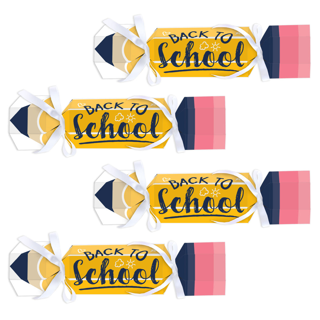 Back to School - No Snap First Day of School Classroom Party Table Favors - DIY Cracker Boxes - Set of 12