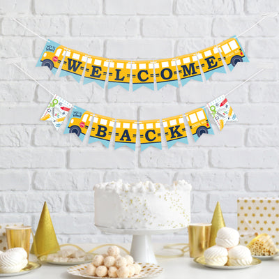Back to School - First Day of School Classroom Decorations Mini Pennant Banner - Welcome Back