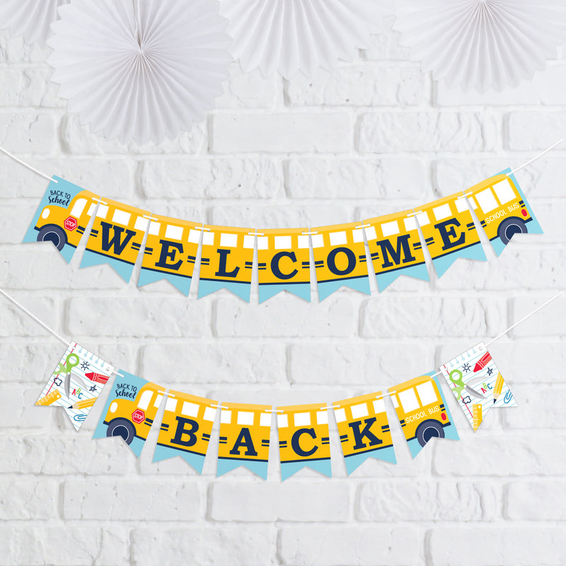 Back to School - First Day of School Classroom Decorations Mini Pennant Banner - Welcome Back