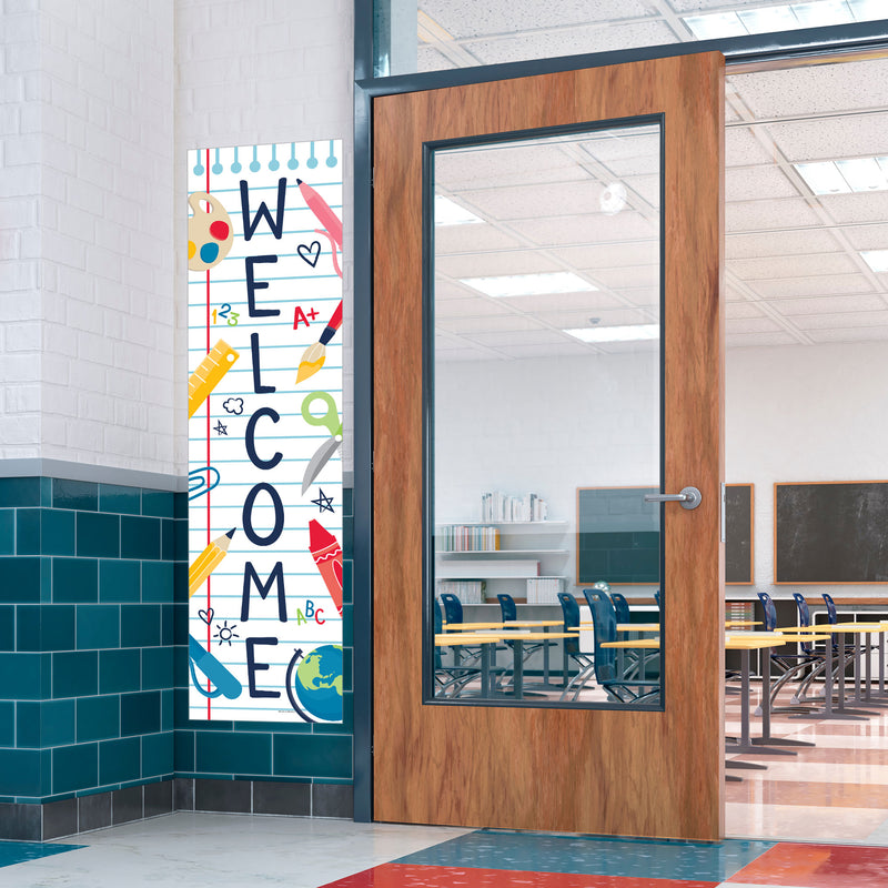 Back to School - First Day of School Classroom Front Door Decoration - Vertical Banner