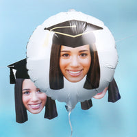 Personalized Fun Face Grad Cap Balloon - Double Sided - 1 Ct