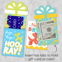 Assorted Balloon Animals - Happy Birthday Party Money and Gift Card Sleeves - Nifty Gifty Card Holders - Set of 8