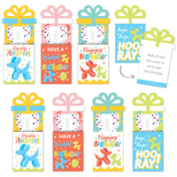 Assorted Balloon Animals - Happy Birthday Party Money and Gift Card Sleeves - Nifty Gifty Card Holders - Set of 8