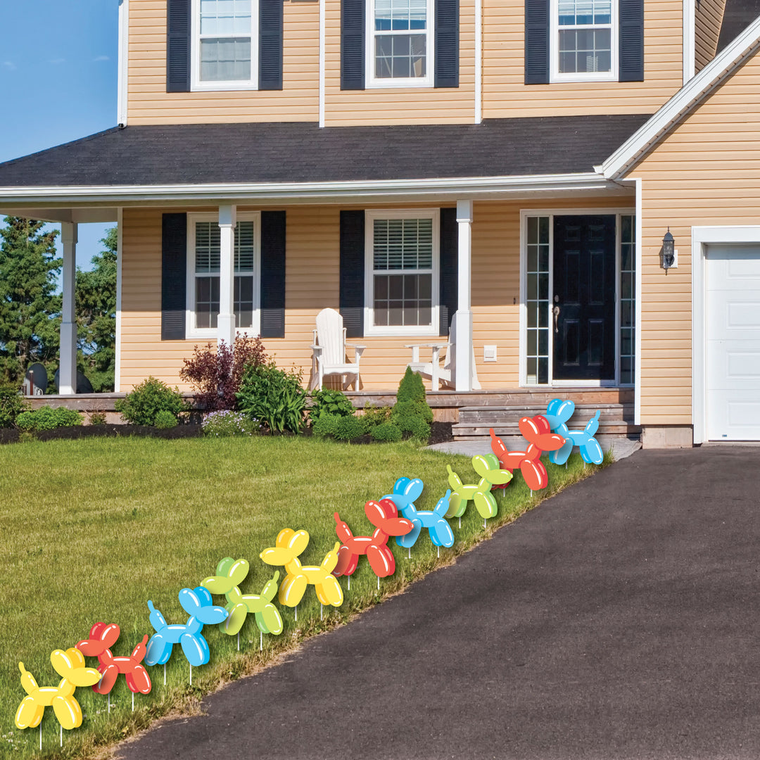 Balloon Animals - Lawn Decorations - Outdoor Happy Birthday Party Yard Decorations - 10 Piece