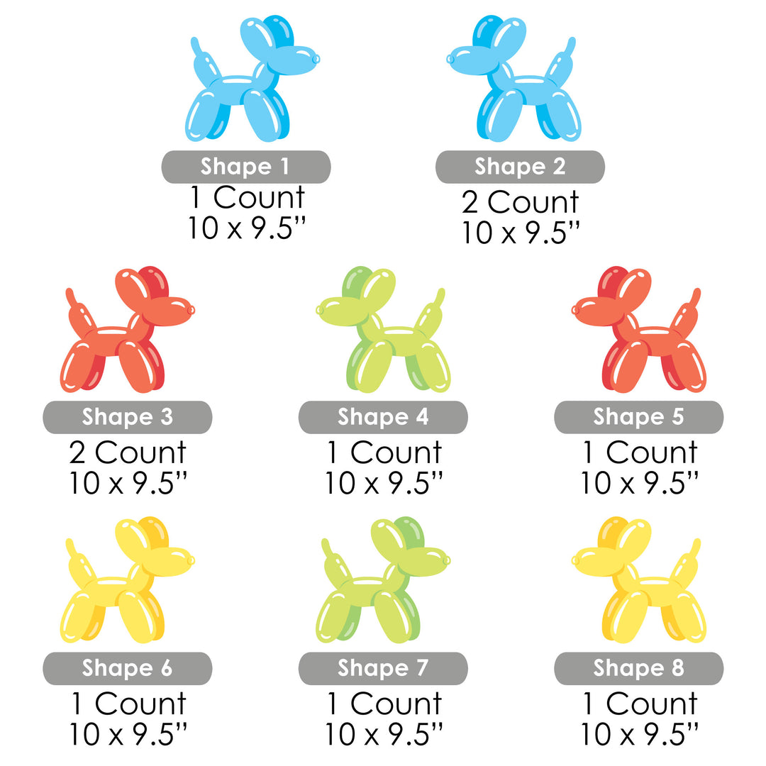 Balloon Animals - Lawn Decorations - Outdoor Happy Birthday Party Yard Decorations - 10 Piece
