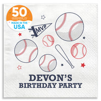 Custom Text Napkins - Baseball
