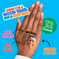 Custom Photo Baseball Temporary Tattoos - 12 Ct